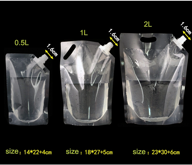 Huecograbado bebidas bolsa de plástico de embalaje personalizadas OEM beber jugo de permanente Bolsa Descarga de paja con embocadura de plástico