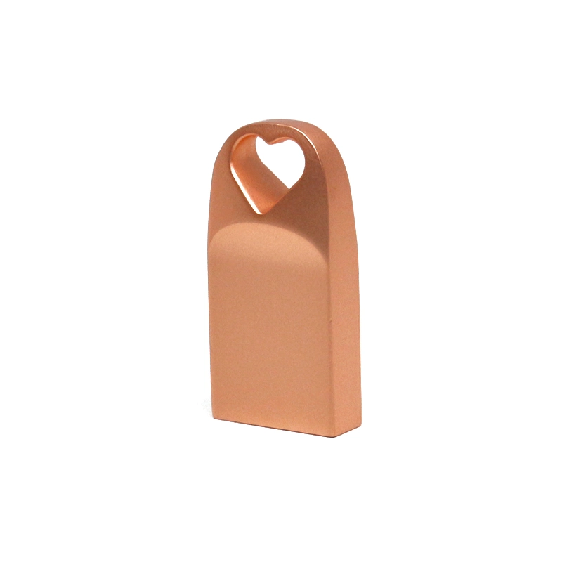 Caneta de polegar Mini Rose Gold Heart Shape Drive Oferta promocional Unidade USB