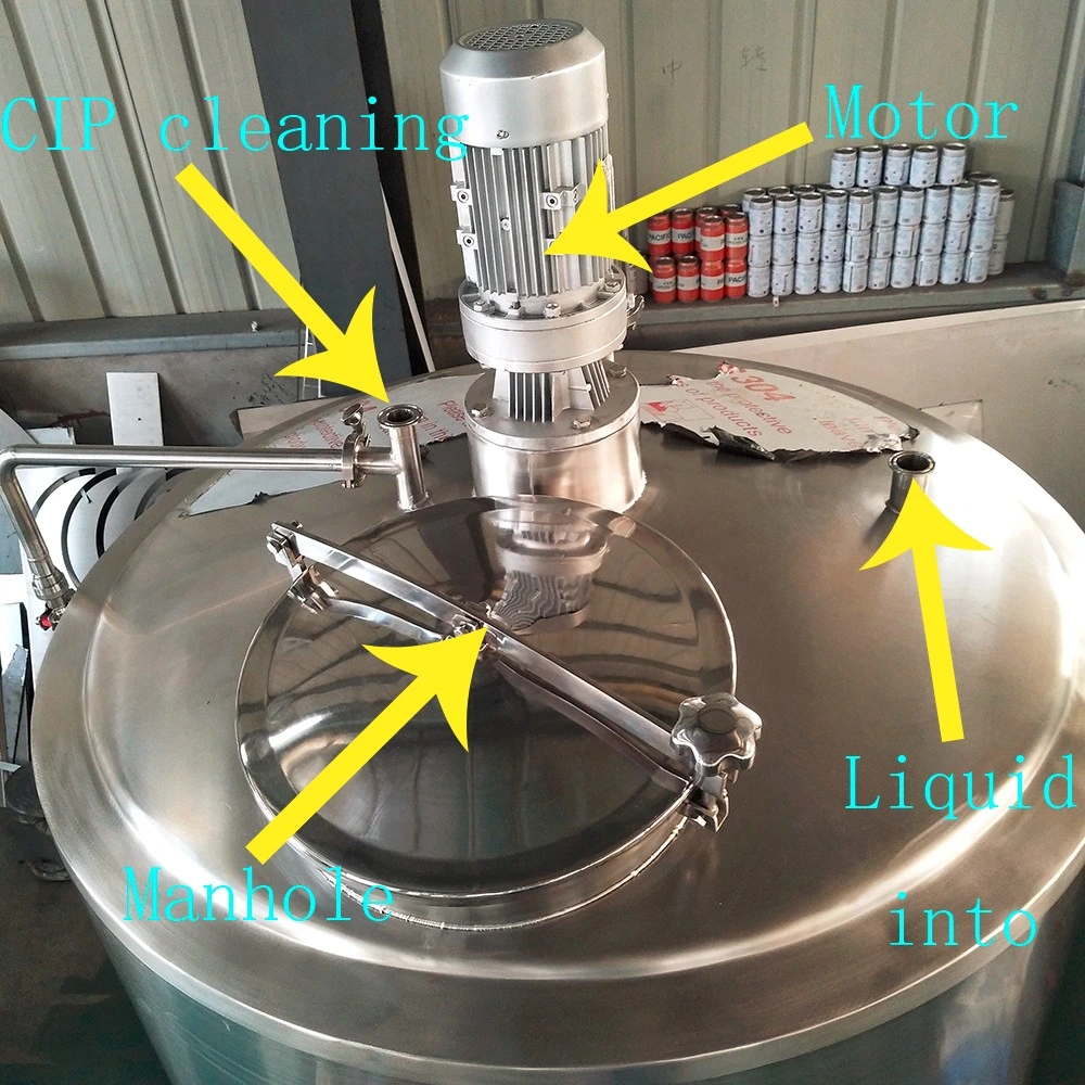 La comida de acero inoxidable de grado alimenticio gel líquido frío Chaqueta depósito mezclador mezclador de calor