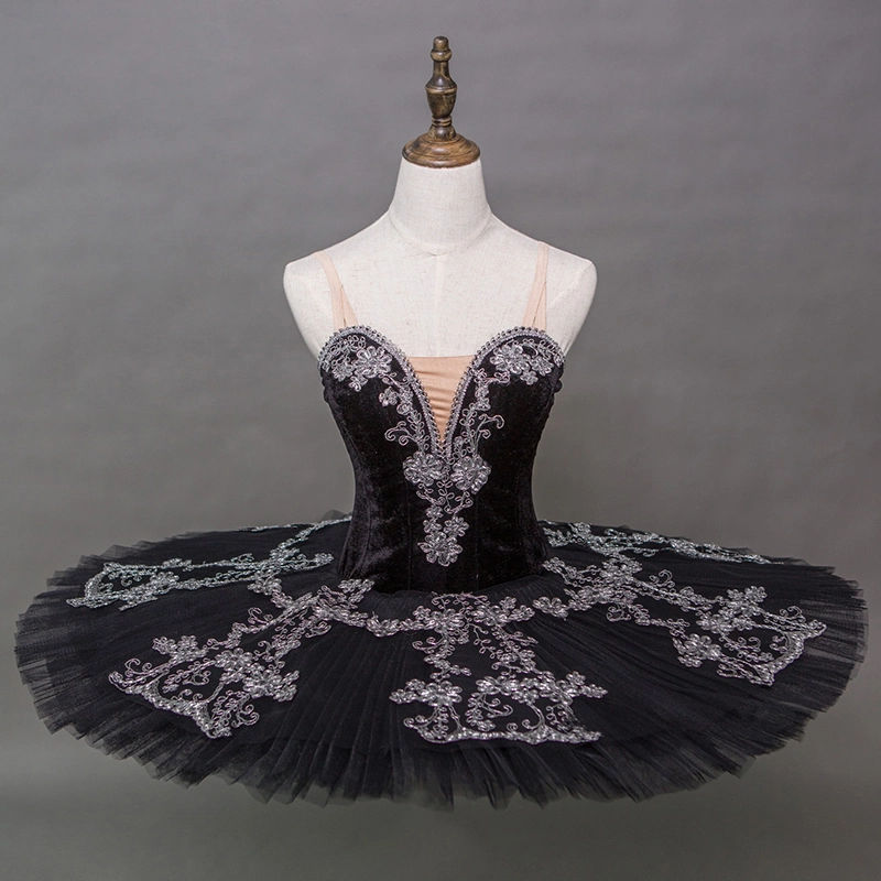 Wholesale Women Girls Performance Competition Wear Black Swan Professional Ballet Tutu