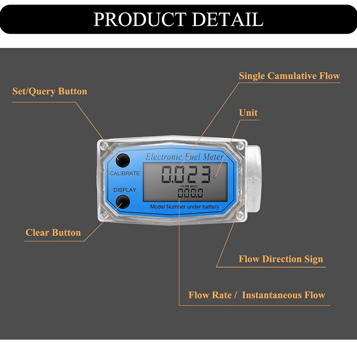 Alta precisión 2inch LCD pantalla digital agua de turbina de aluminio Caudalímetro