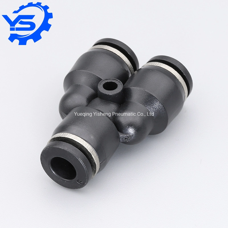 5/32 1/4 5/16 3/8 1/2 Inch Py Union Y Type Push on Quick Connect Plastic Air Control Pneumatic Hose Fitting