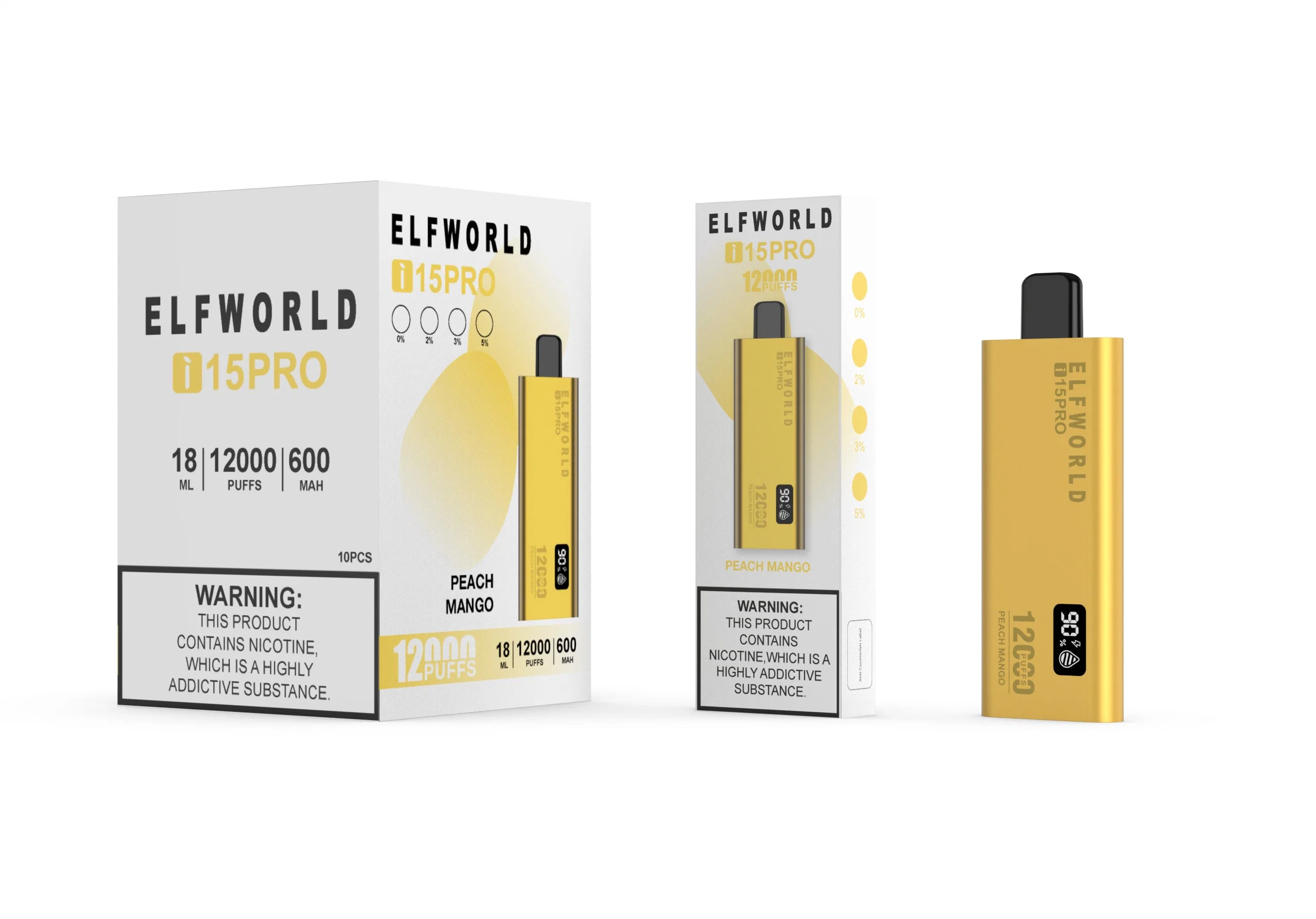 Factory Price OEM/ODM Elfworld I15 PRO 12000 Hot Selling Wholesale/Supplier 12000 Puffs 5% Electronic Cigarette Nicotine Vape