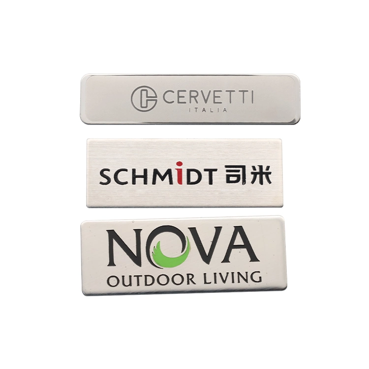 Luxury Metal Stainless Steel/Aluminum/Copper/Zinc Alloy Nameplates Sticker Logo Metal Badge and 3m Adhesive