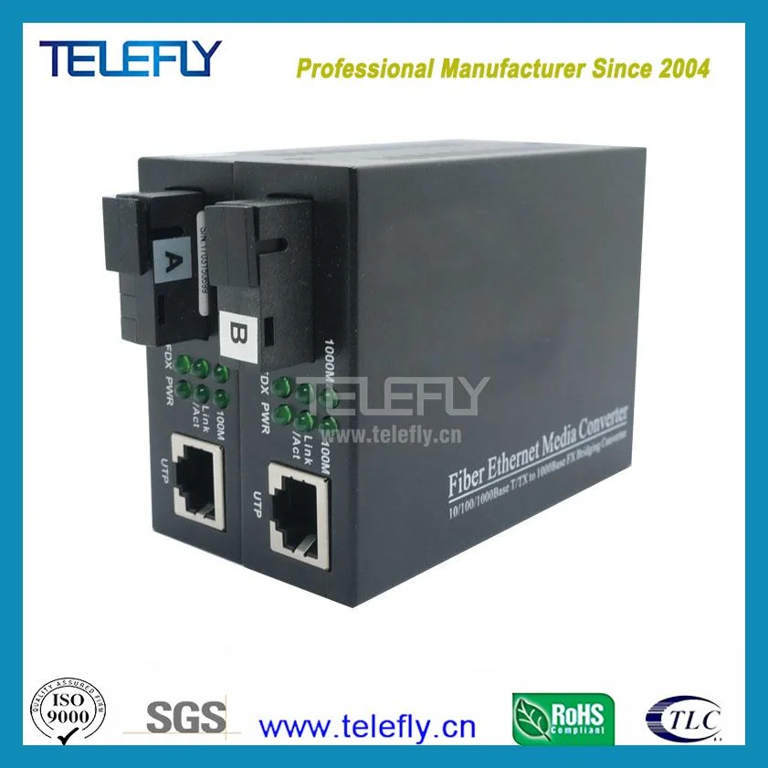 Factory Price Gigabit Sc Single Optical Fiber Media Converter for 20km