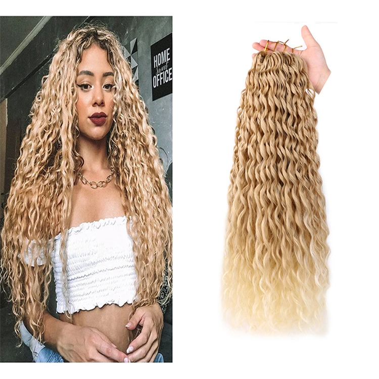 24 Inch Synthetic Crochet Hair Afro Curls Yaki Kinky Bulk Hair Soft Ombre Crochet Braiding Hair Extensions