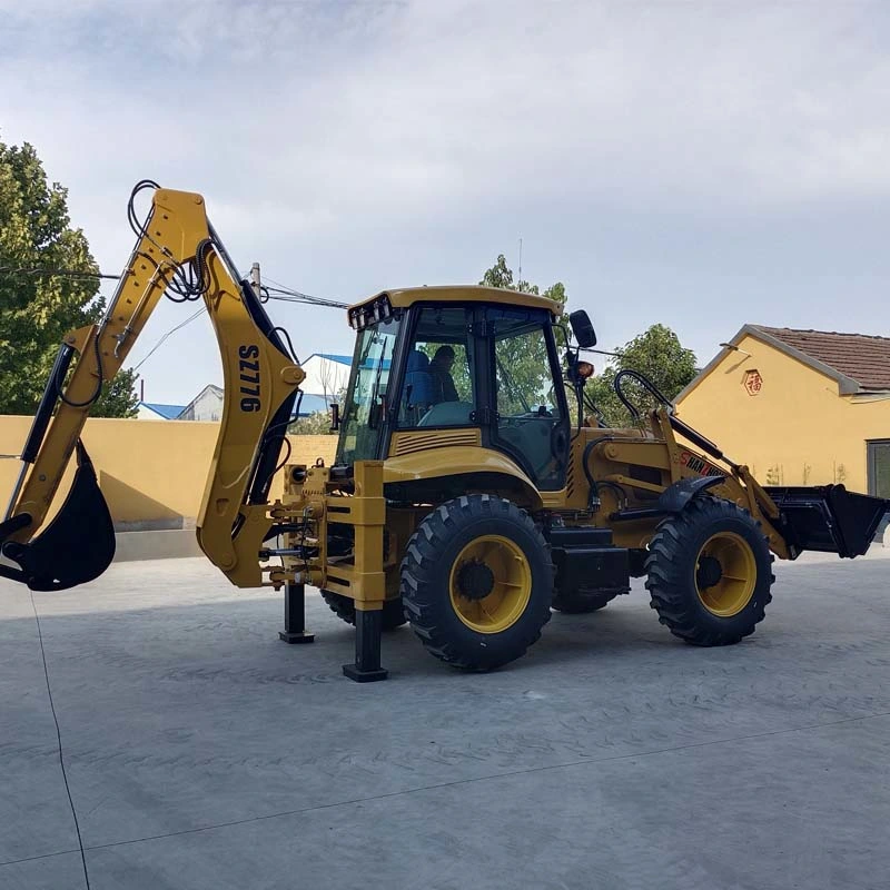 6ton 7ton 8ton 9ton Front End Loader Backhoe Loader Excavator Product with 4X4 Four-Wheel Steering System and Crab Walking and Rear Axles