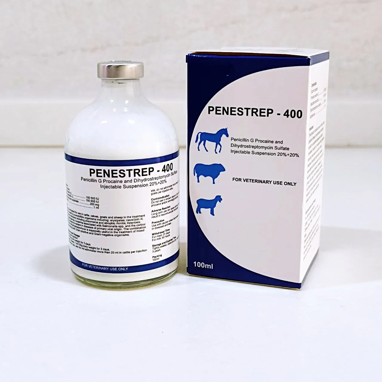 Tierarzneimittel Penicillin G Procain und Dihydrostreptomycin Sulfat Injektionstüllen für die Tierverwendung 20: 20 20: 25