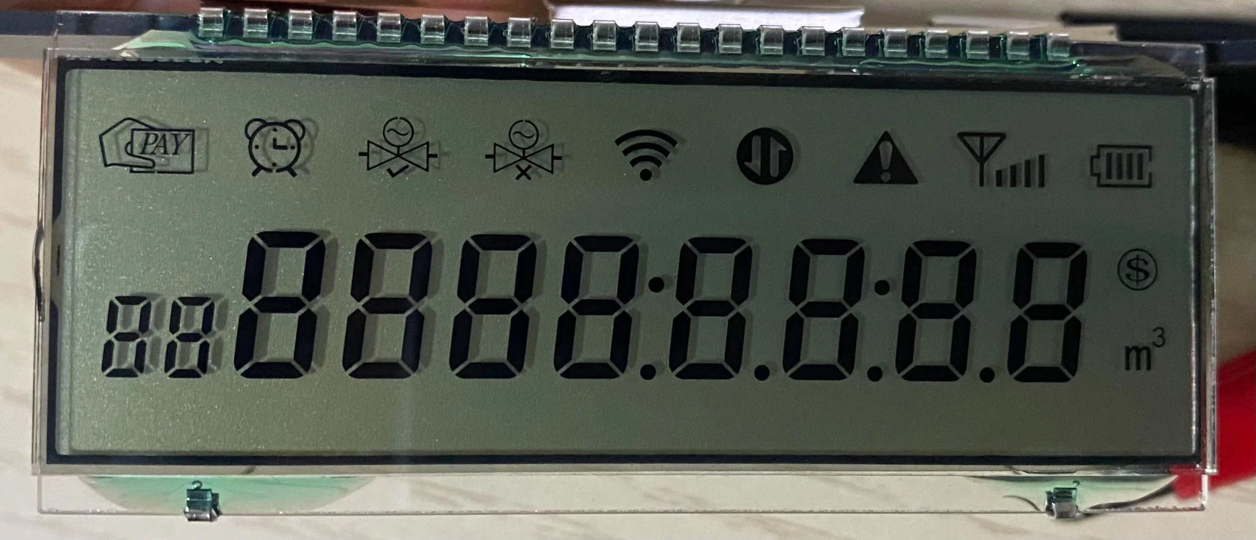 Monochrome Segment LCD Display for Foreign Trade Gas Meter