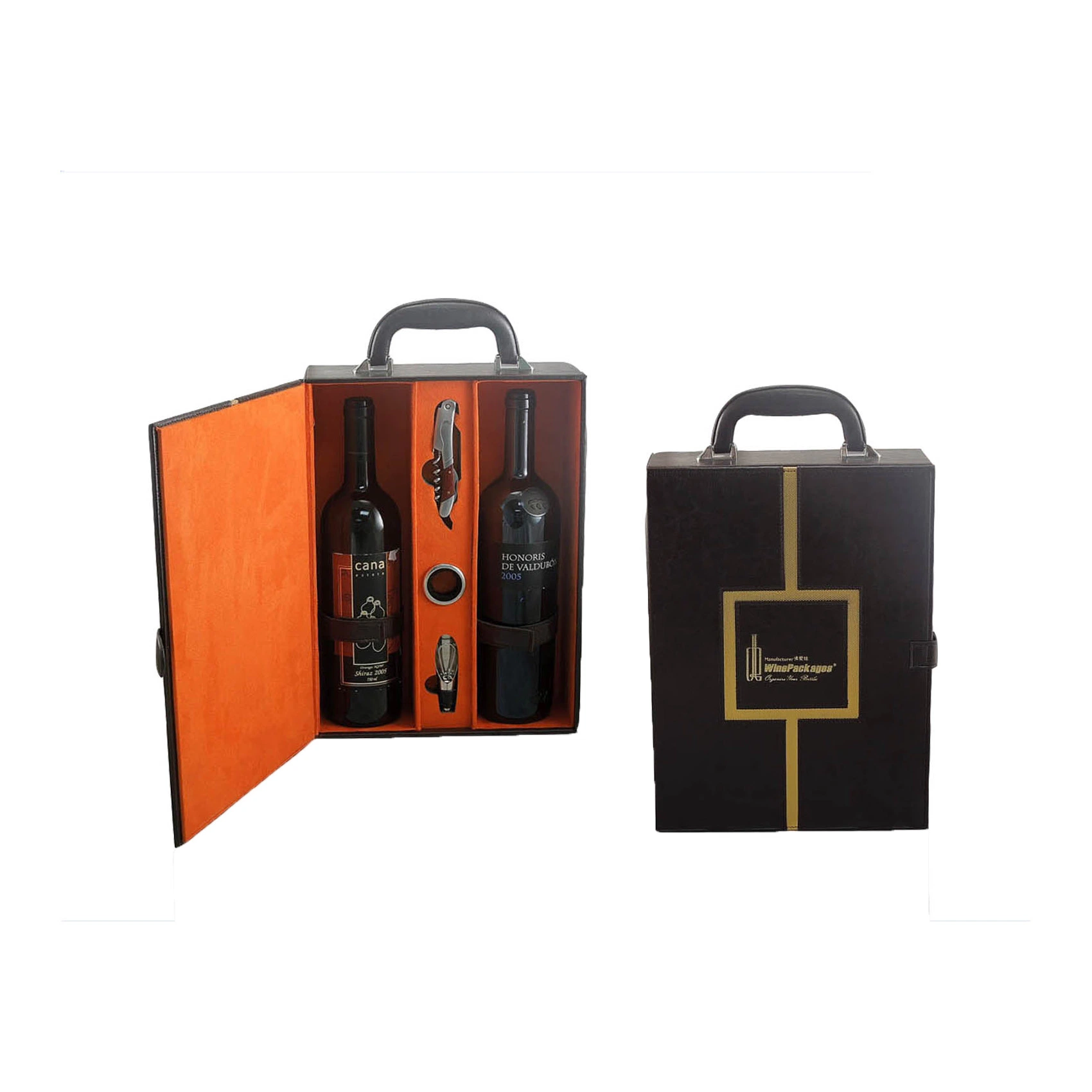 Promotional Luxury Packaging Two Bottles Wine Display Gift Box (2176)