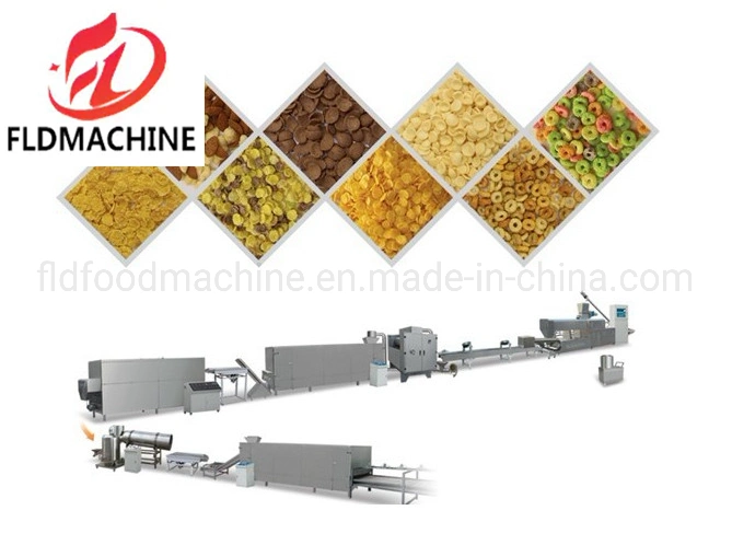 Good Quality Automatic Fried Puffing Snack Food Machine Corn Flakes Drying Machine Puffed Cereals Corn Flakes Machine