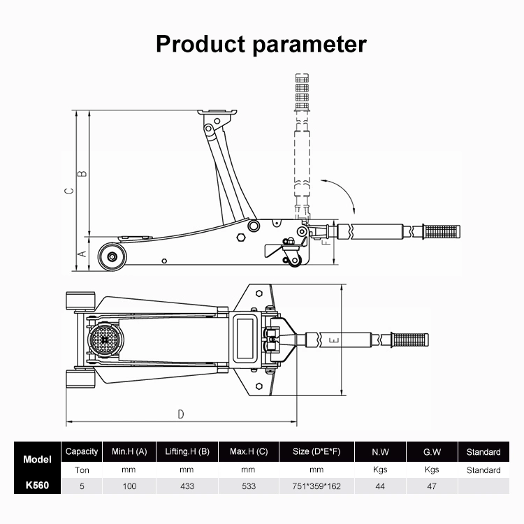 Wholesale 5t Double Pump Hydraulic Low Profile Trolley Jack/Lifting Jack/Floor Jack