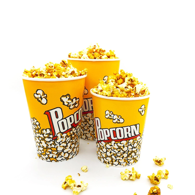 Disposable Paper Popcorn Cup for Cinema Amusement Park Eco-Friendly and Biodegradable