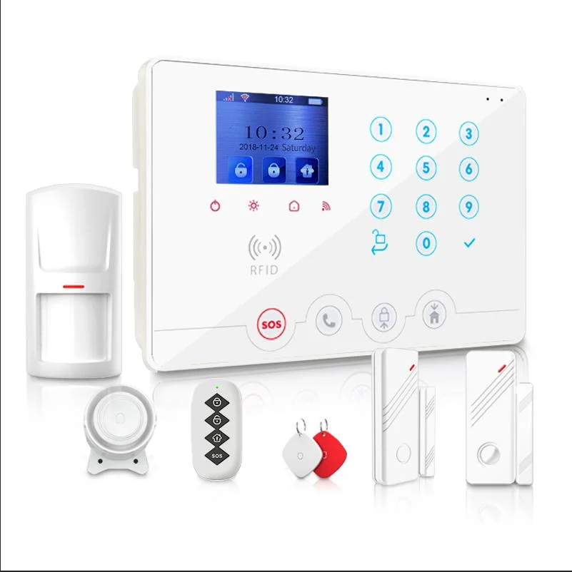 Exemplo gratuito de alarme de segurança 4G W4q GSM WiFi Home Alarm Sistema com Smart Home Appliance Control