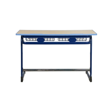 Double Student Desk and Chair MDF Board Melamine Cover Desktop School Furniture