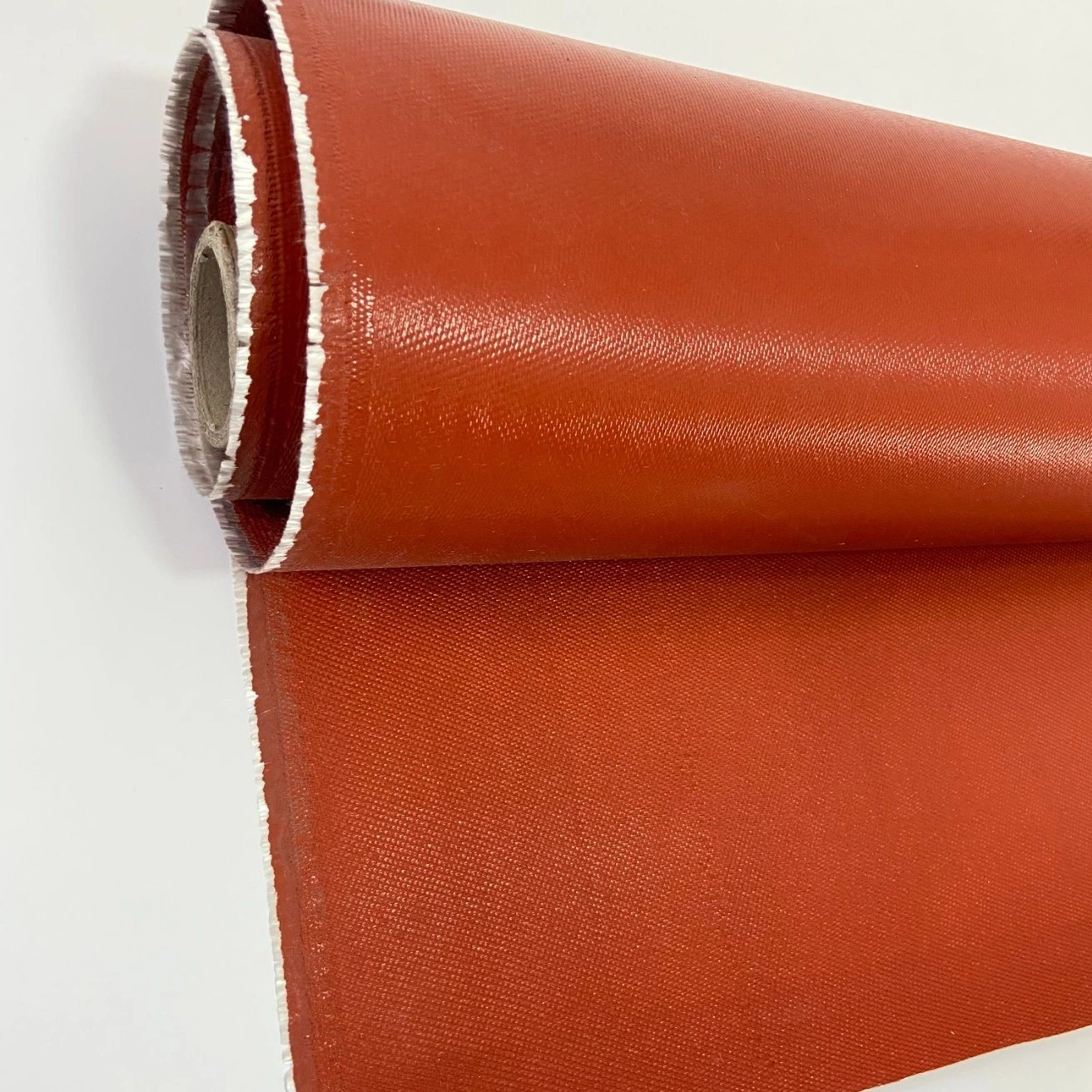 Heat Proof Thermal Insulation Satin Woven Silica Fabric 1.4mm 1400g 41oz Both Sides Silicone Rubber Coated High Silica Fabric for Heat Shields