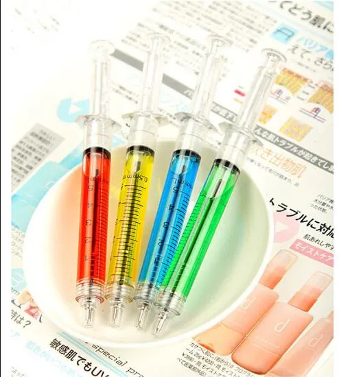 Nouveau style promotion cadeau seringue forme plastique injection bille stylo