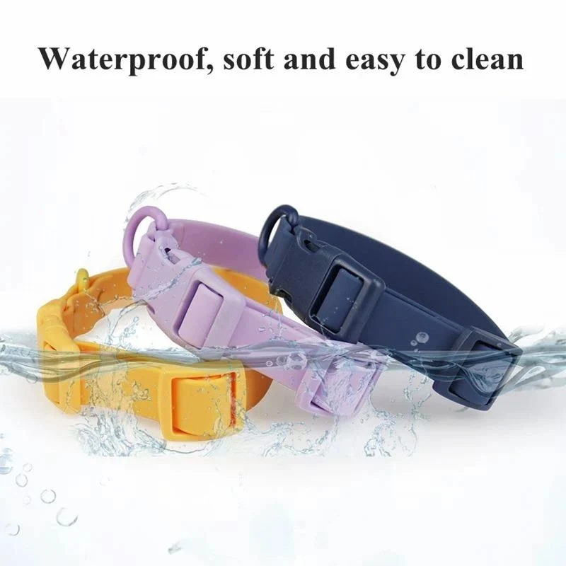 Wasserdichte PVC Hundehalsband verstellbare Hundehalsbänder Leine Soft Luxury Tierringe