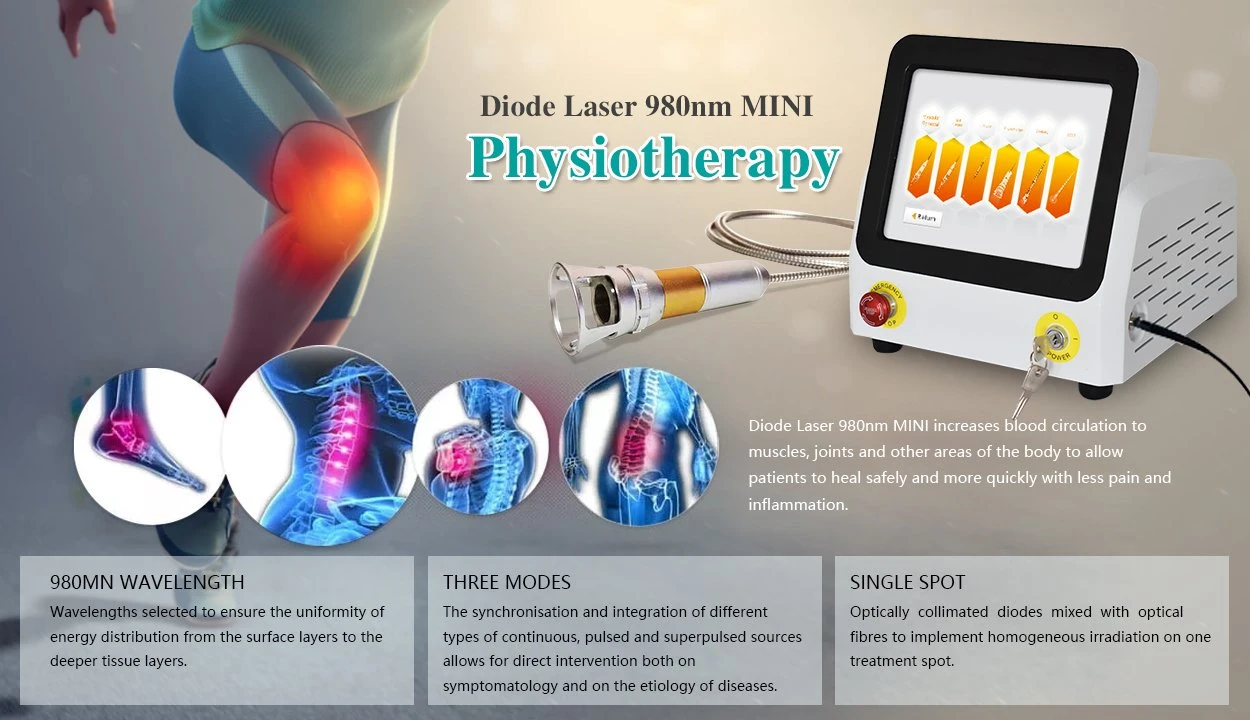 980nm Pain Relief Physiotherapy Class 4 Deep Tissue Therapeutic Laser Machine