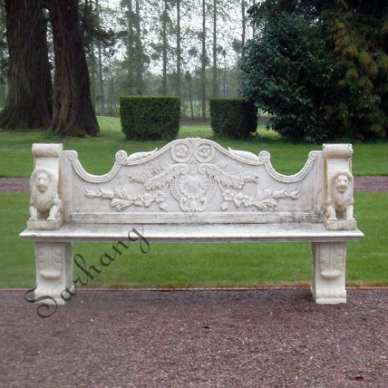 Customizable Stone Bench Luxurious Design Hand Carved Marble Bench for Garden Decoration