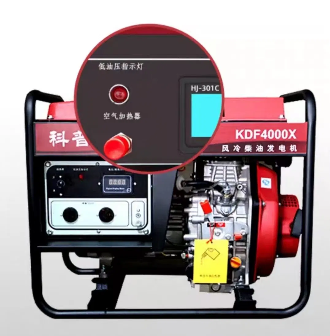Four Stroke Single Cylinder Wind Cooled Hand-Started 5000W Diesel Generator Power Support