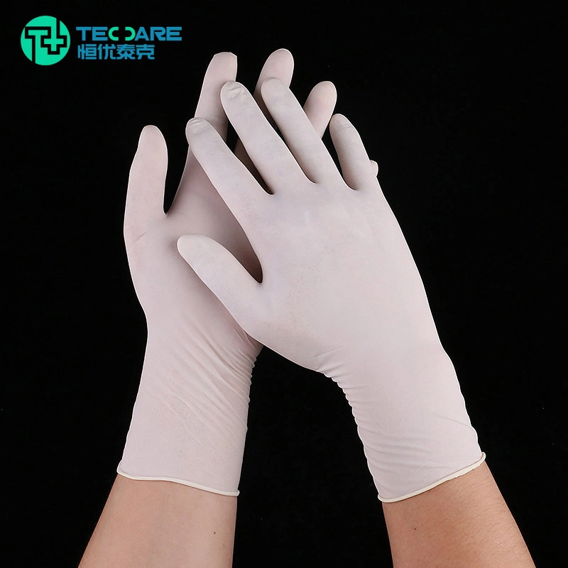 Gants jetables blanc part sans poudre des gants en nitrile non stériles
