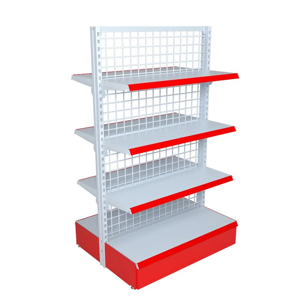 2022 Wire Mesh Gondola Shelving White Supermarket Racks Shelves