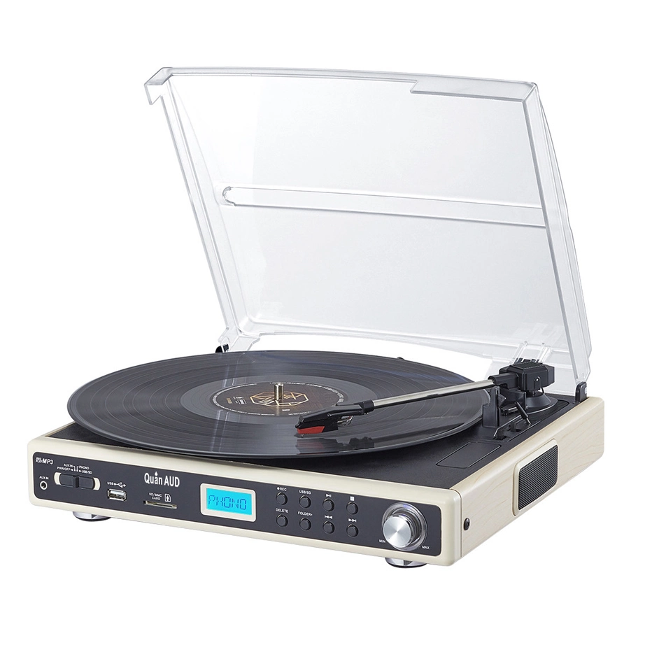 Turntable Player USB/SD Recorder RCA Lineout Woodencase Vinyl Record Player