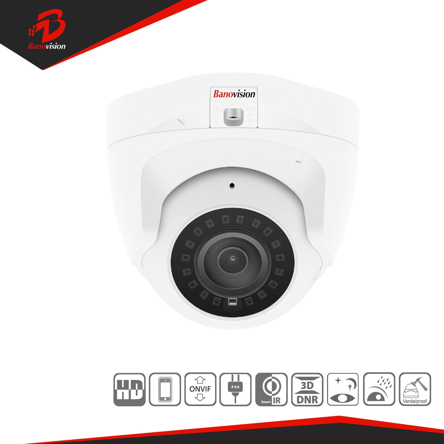 Banovision CCTV 5MP IP Network Dome Camera with Varifocal Lens