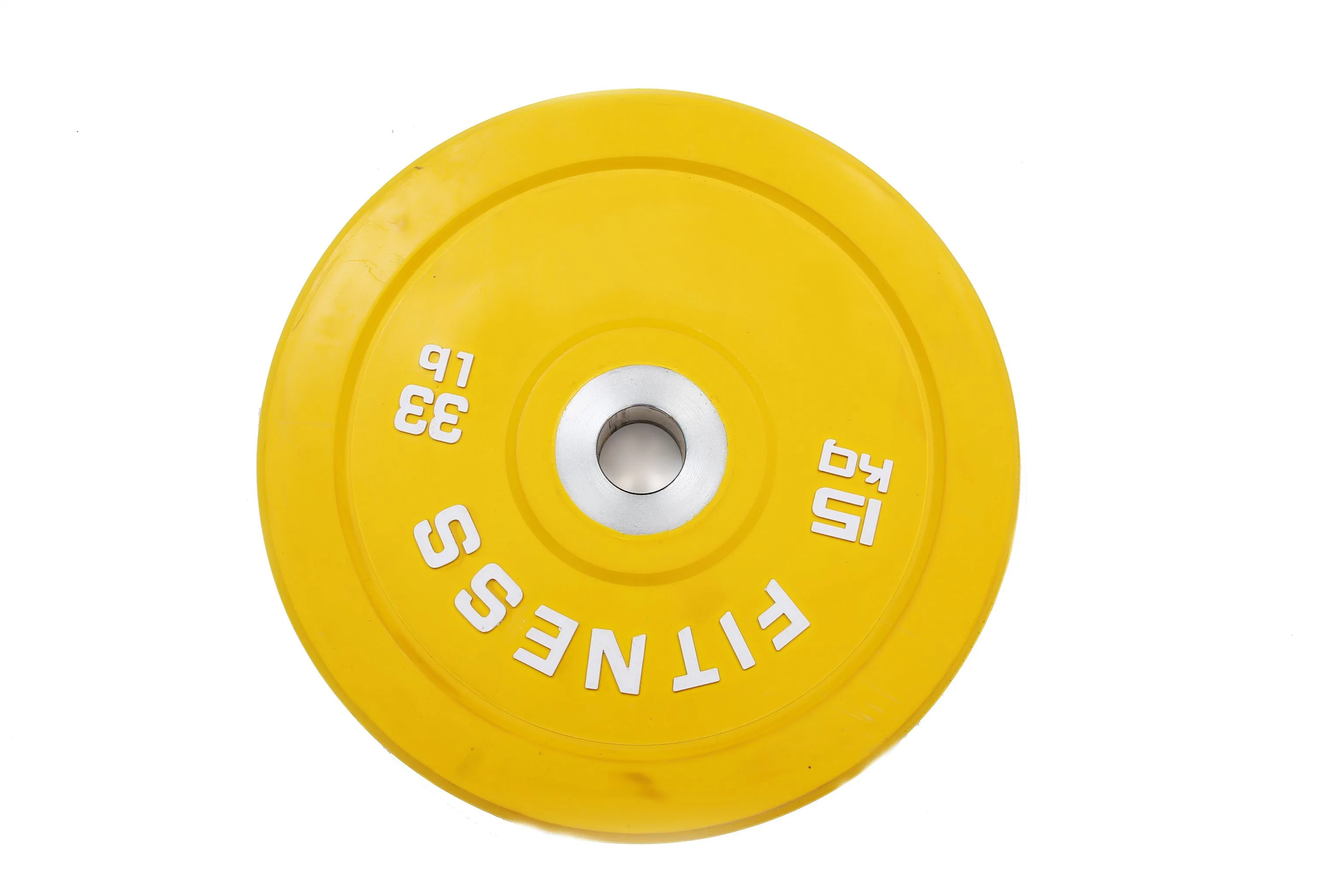 Mayorista/Proveedor Amarillo, Rojo, Verde, Azul Gimnasio competencia ejercicio Barbell OEM personalizado PU Peso elevación de caucho placas parachoques