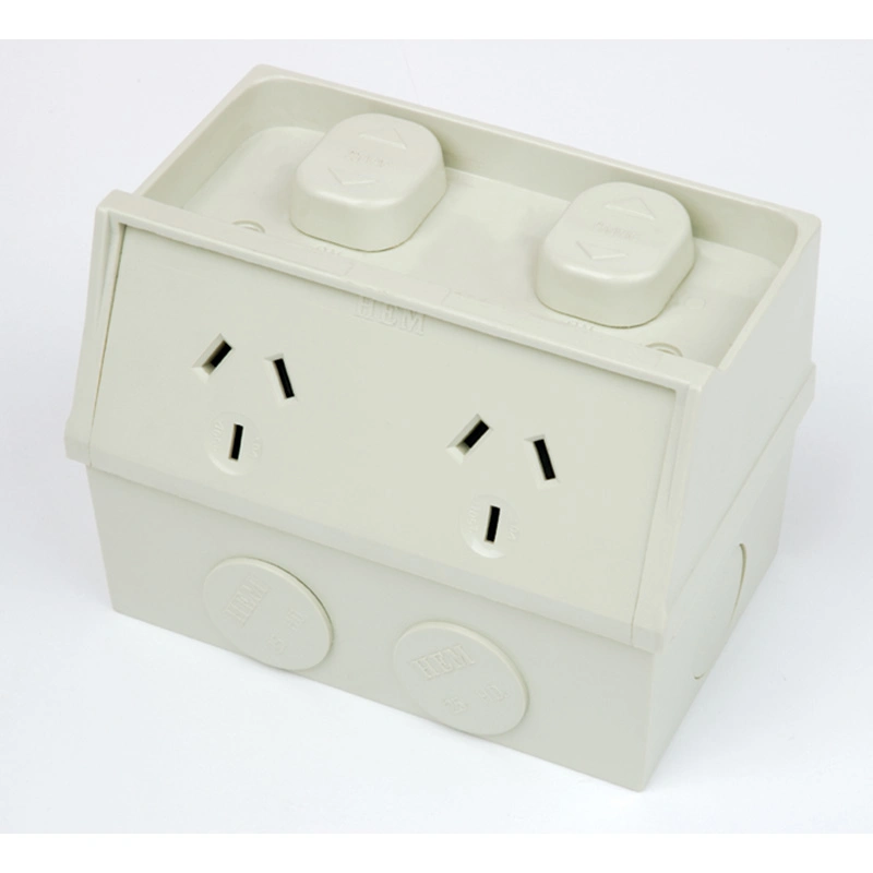 Australia Top Hot Sale Electric Waterproof Socket Waterproof Double Socket