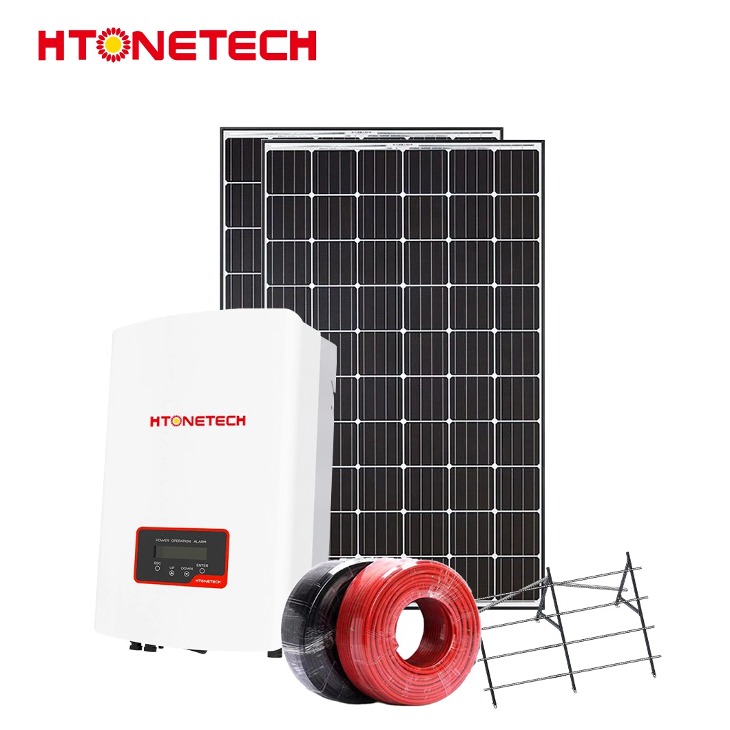 Htonetech 3kw Hybrid Inverter Solar Panel 250 W China Fabricantes 10KW 5kw en el sistema de energía solar de la red