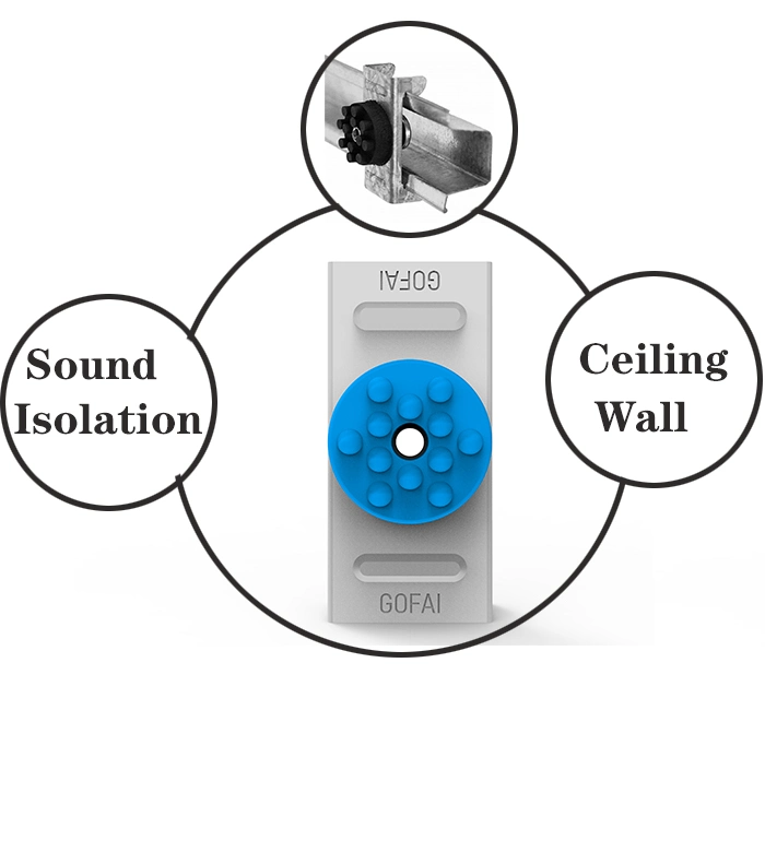 Isolation acoustique Resilisent pour plafond et mur avec cadre en acier et en bois Clip avec clips d'isolation sonore résilients pour chaîne Hat, silencieux Clip vidéo