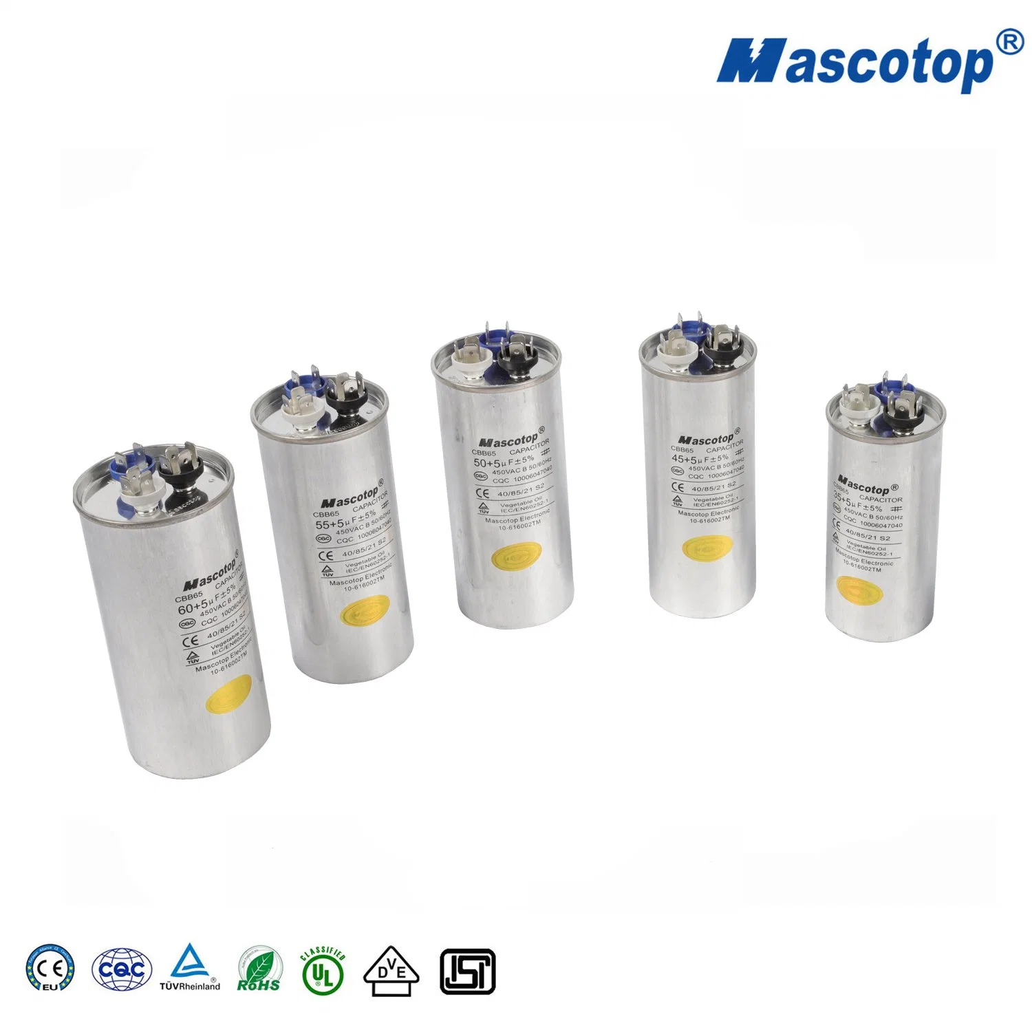 Through Hole Variable Mascotop, Star, Eagle 50PCS/CTN Air Conditioner Capacitor