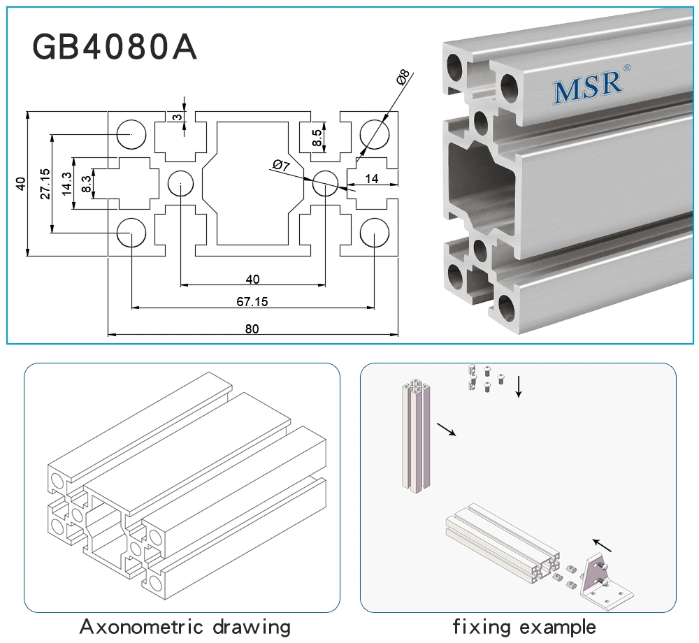 GB4080A for Exhibition Stands Factory Wholesale/Supplier Aluminum Extrusions Profiles