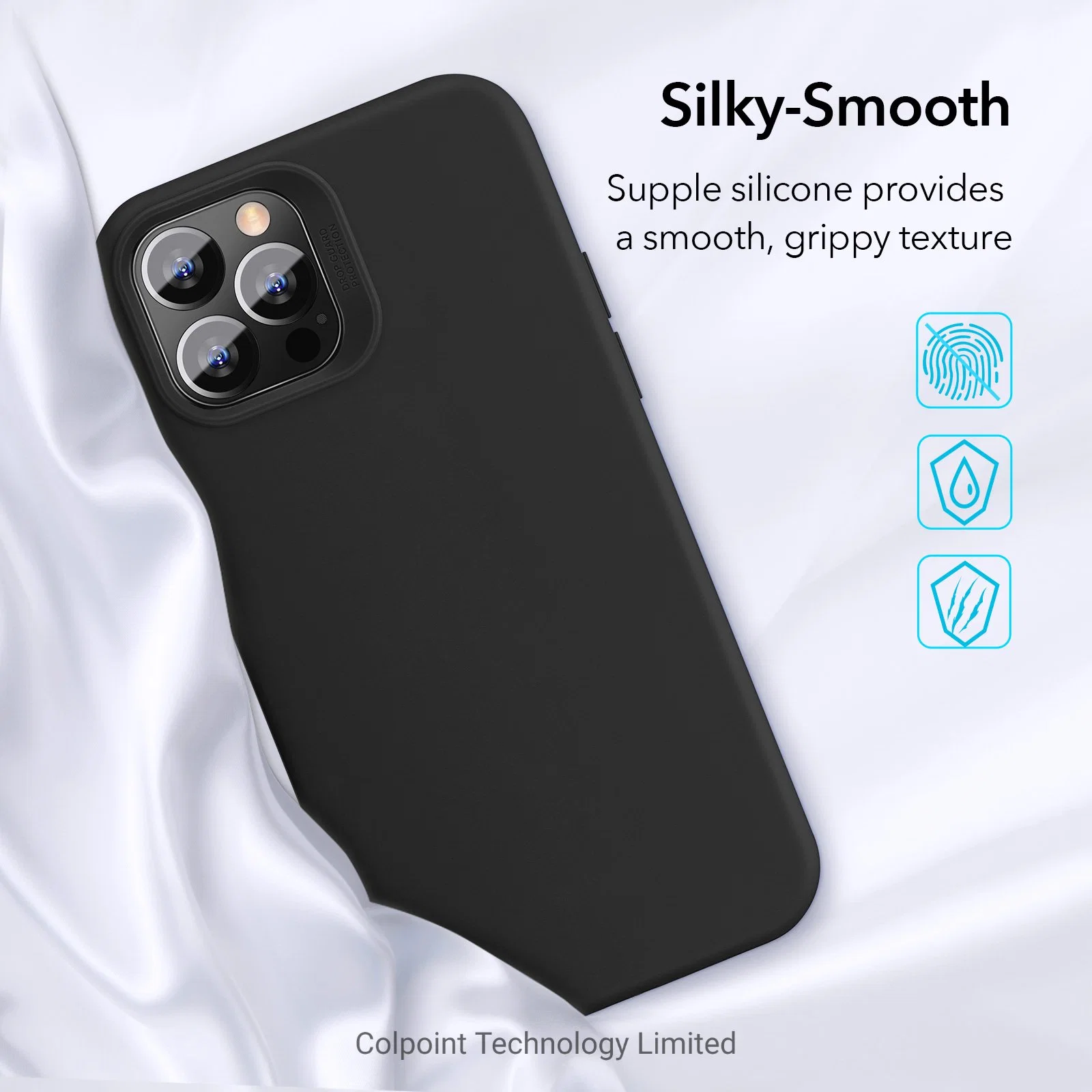 ESR Cloud Series Soft Liquid Silicone Case Cover for iPhone 12 6.1 Inc/12 PRO 6.1 Inch - Black