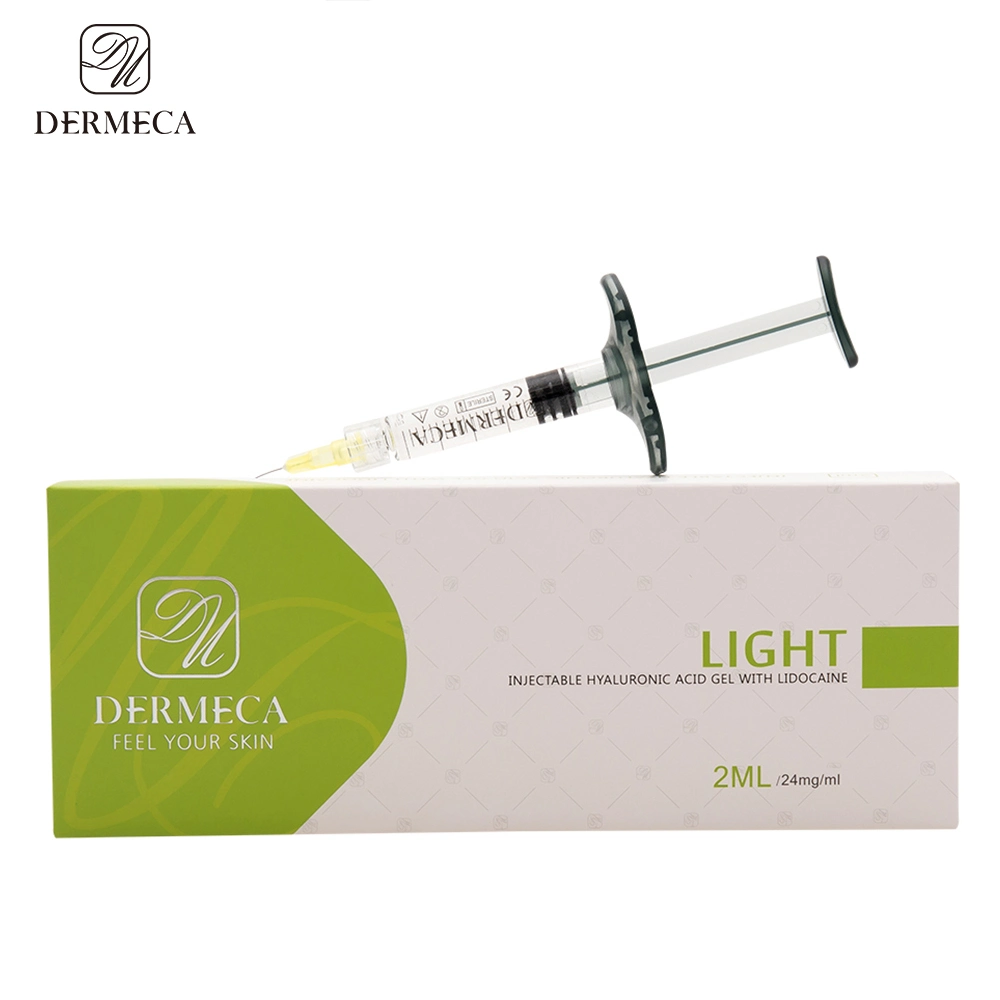 Dermeca Light 2 مل/محقنة حقنة حديثة عبر ربط حقن الحشو Ha Derm 0.3 ٪ حشو الجلدي من حمض ليدوكايين هيالورونيك للشفة/الوجه/الثدي/الجسم/الزفت