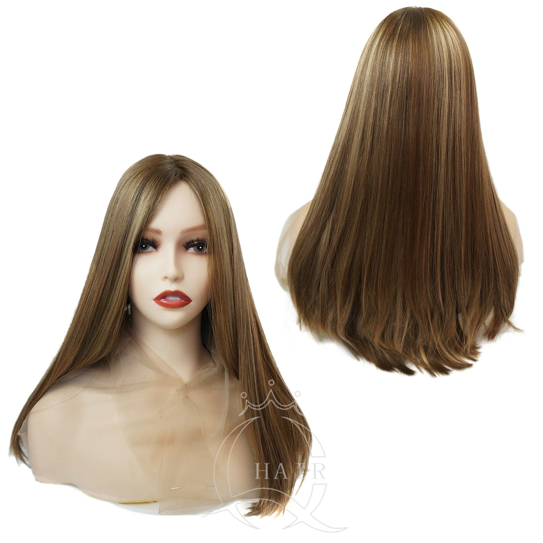 Cor Balayage múltipla China Cabelo Virgin natural não transformado Europa brasileira Cabelo Silk Top Wigs renda Top Lace perda de cabelo médico Permuque Human Hair Wig