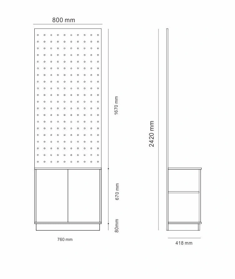 Advertising Head Perforated Wood Pegboard Exhibition Display Stand