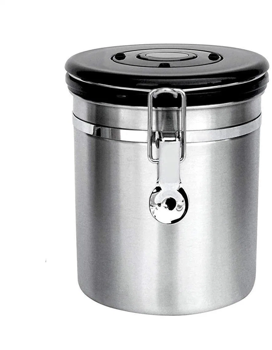 Stainless Steel Storage Jar with Transparent Window Condiments Bl15647