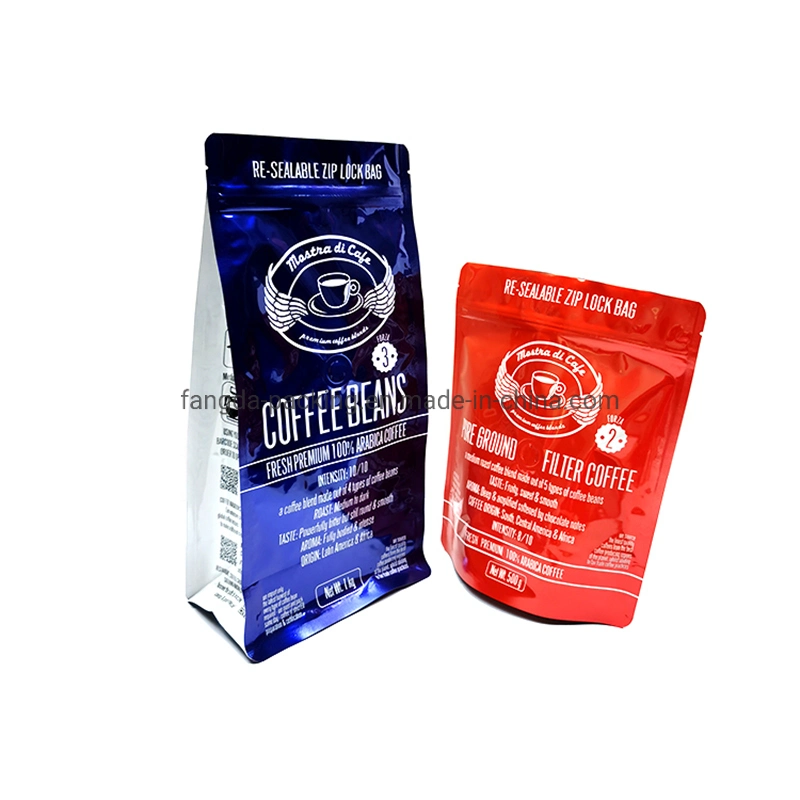 250g 500g café bolsas de comercio minorista