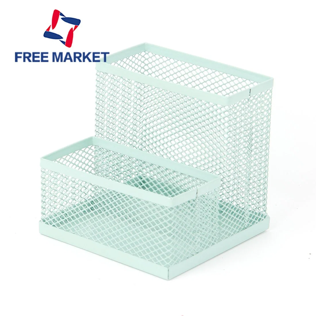 Desk Drawer Organizer Metal Mesh Drawer Organizer Tray for Office or Home Supplies Desktop Storage Stationery, 2 Compartments