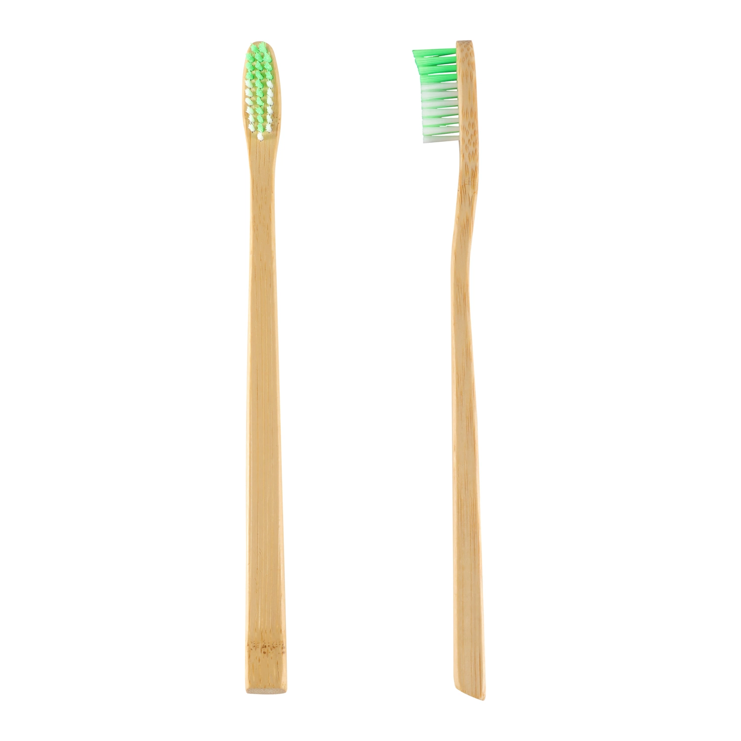 Популярные товары для взрослых одноразовые принадлежности для плоских зубных щеток Bamboo с закругенным изрезом Зубная щетка для работы в среде бамбу