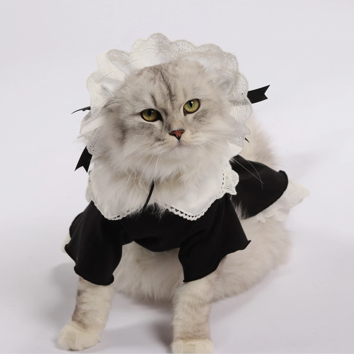 Cat Maid Dress Spring Summer Uniform Clothes Pet Skirt Clothes