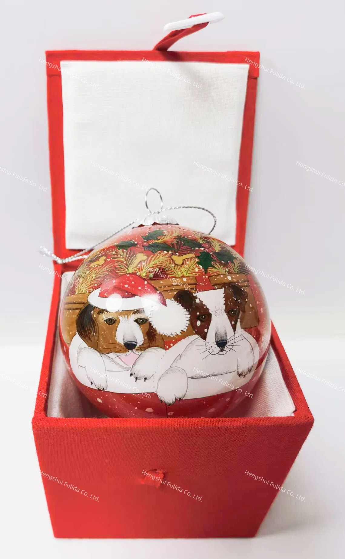 Pintura interior fina bola de Navidad de cristal con el patrón de Lindo regalo de perros para niños