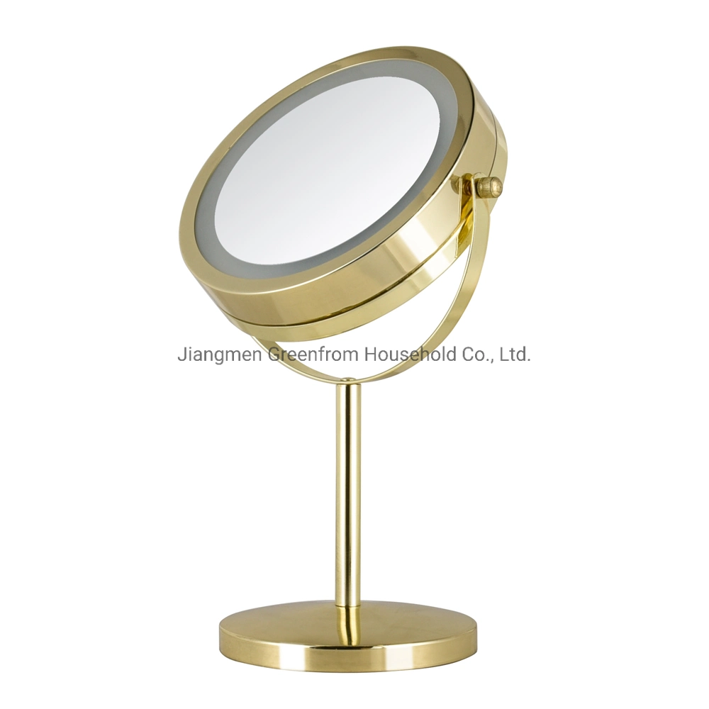 Greenfrom 7 pulgadas LED chapado en oro de espejo de mesa