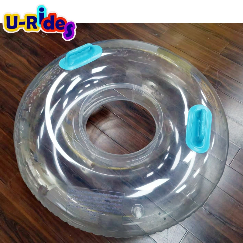 Clear and colored Single and double tubes Inflatable PVC Transparent Swimming Ring For Water Park And Swimming Pool