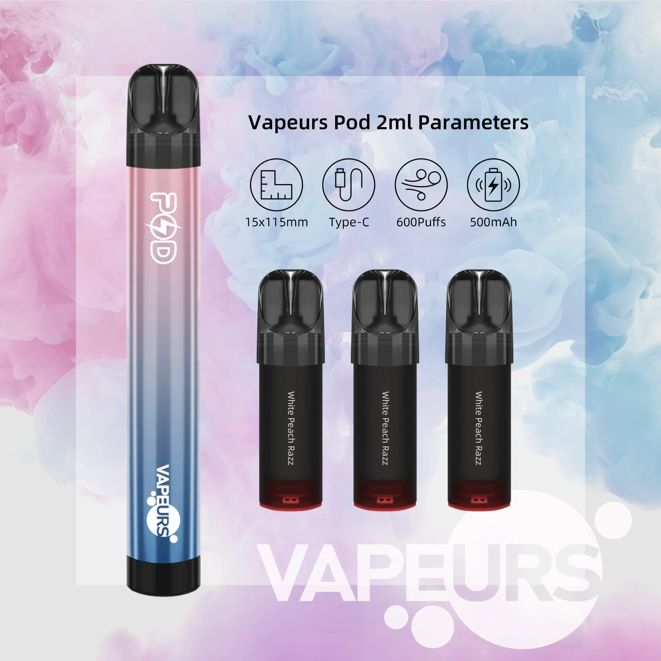 Factory Direct Replacement Vapeurs Pod Disposable/Chargeable vape Cartridge Popular with Southeast Asia Customers