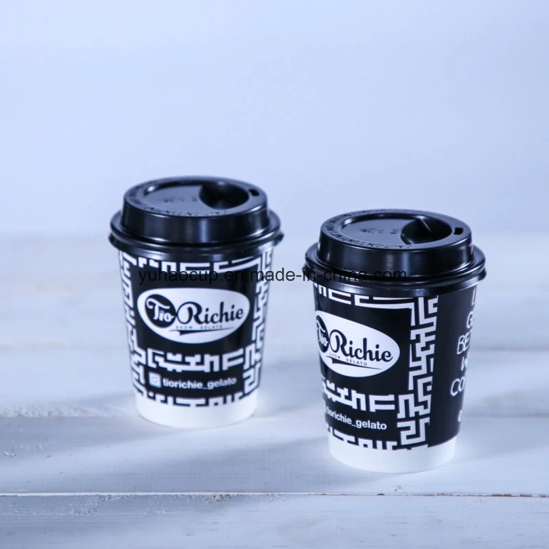 2019 Impreso personalizado 12oz café blanco de doble pared de vasos de papel