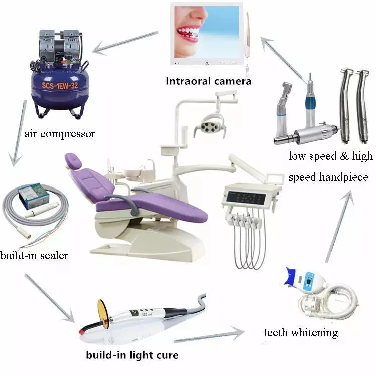 Tragbare Dental Chair Unit Hohe Qualität Multi-Funktionale Instrument Tray Dental Stuhl-Set